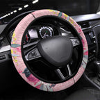 Birds and Floral Aussie Pink Robins Steering Wheel Cover Rosy Glow - Aussie Hoodie