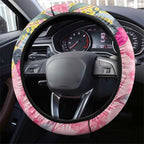 Birds and Floral Aussie Pink Robins Steering Wheel Cover Rosy Glow - Aussie Hoodie