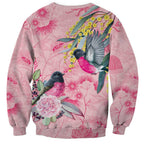 Birds and Floral Aussie Pink Robins Sweatshirt Rosy Glow - Aussie Hoodie