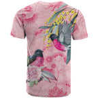 Birds and Floral Aussie Pink Robins T Shirt Rosy Glow - Aussie Hoodie