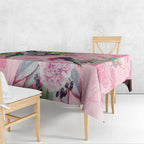 Birds and Floral Aussie Pink Robins Tablecloth Rosy Glow - Aussie Hoodie