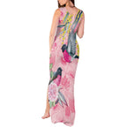 Birds and Floral Aussie Pink Robins Tank Maxi Dress Rosy Glow - Aussie Hoodie
