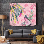 Birds and Floral Aussie Pink Robins Tapestry Rosy Glow - Aussie Hoodie