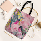Birds and Floral Aussie Pink Robins Tote Bag Rosy Glow - Aussie Hoodie