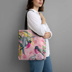 Birds and Floral Aussie Pink Robins Tote Bag Rosy Glow - Aussie Hoodie