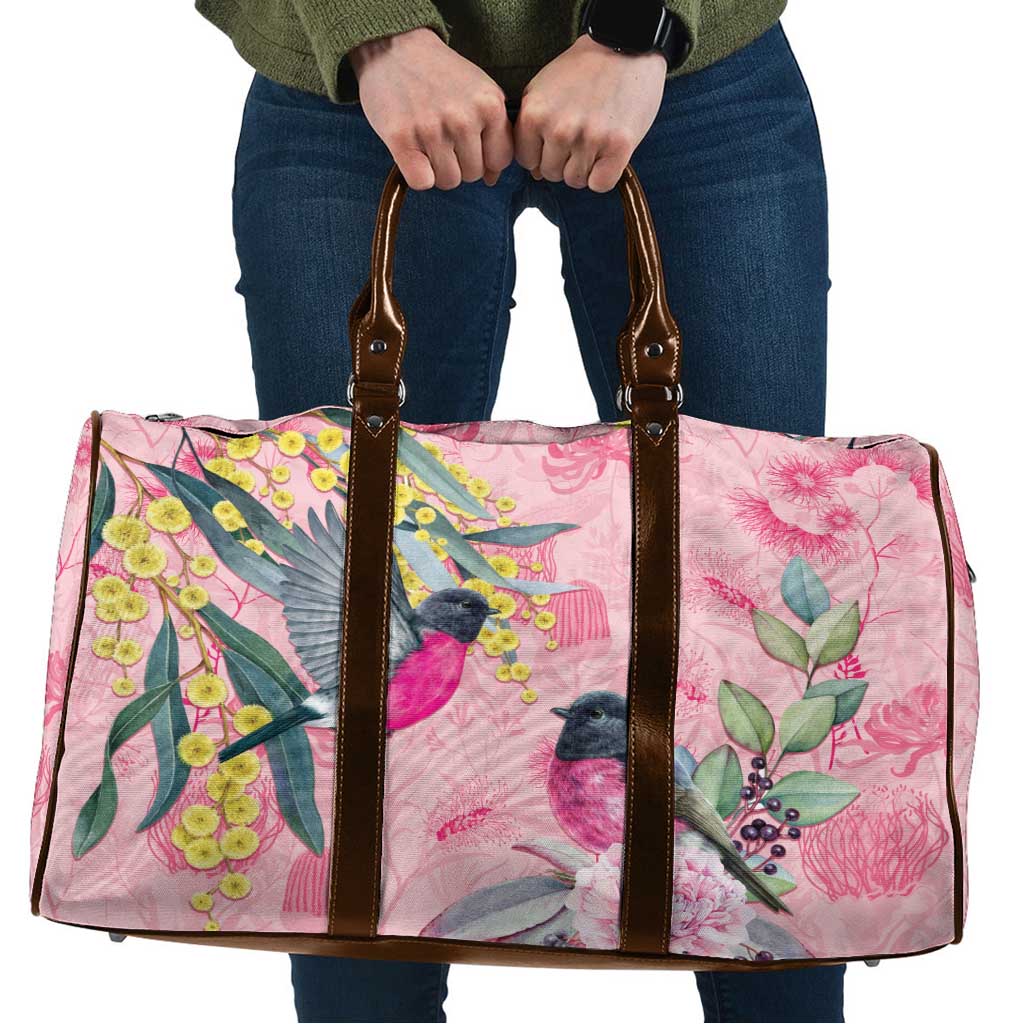 Birds and Floral Aussie Pink Robins Travel Bag Rosy Glow - Aussie Hoodie