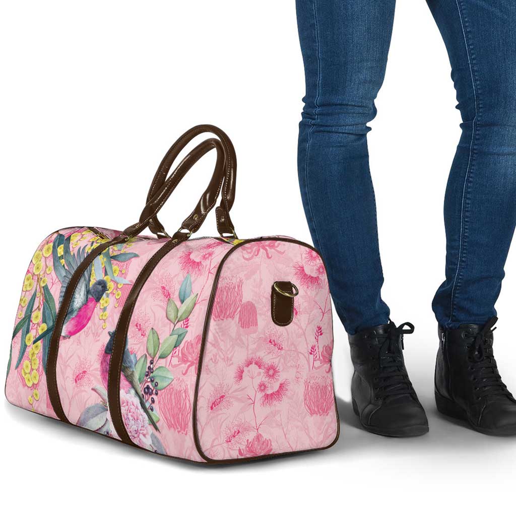 Birds and Floral Aussie Pink Robins Travel Bag Rosy Glow - Aussie Hoodie