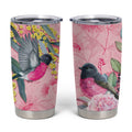 Birds and Floral Aussie Pink Robins Tumbler Cup Rosy Glow - Aussie Hoodie