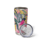 Birds and Floral Aussie Pink Robins Tumbler Cup Rosy Glow - Aussie Hoodie