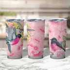 Birds and Floral Aussie Pink Robins Tumbler Cup Rosy Glow - Aussie Hoodie