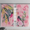 Birds and Floral Aussie Pink Robins Window Curtain Rosy Glow - Aussie Hoodie