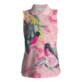 Birds and Floral Aussie Pink Robins Women Sleeveless Polo Shirt Rosy Glow - Aussie Hoodie
