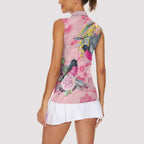 Birds and Floral Aussie Pink Robins Women Sleeveless Polo Shirt Rosy Glow - Aussie Hoodie