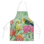 Birds and Floral Aussie Budgerigars Apron Mint Opal - Aussie Hoodie