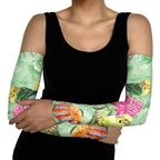 Birds and Floral Aussie Budgerigars Arm Sleeves Mint Opal - Aussie Hoodie