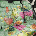 Birds and Floral Aussie Budgerigars Back Car Seat Cover Mint Opal - Aussie Hoodie