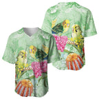 Birds and Floral Aussie Budgerigars Baseball Jersey Mint Opal - Aussie Hoodie
