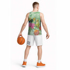 Birds and Floral Aussie Budgerigars Basketball Jersey Mint Opal - Aussie Hoodie