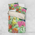 Birds and Floral Aussie Budgerigars Bedding Set Mint Opal - Aussie Hoodie
