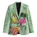 Birds and Floral Aussie Budgerigars Blazer Mint Opal - Aussie Hoodie