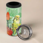 Birds and Floral Aussie Budgerigars 4 in 1 Can Cooler Tumbler Mint Opal - Aussie Hoodie