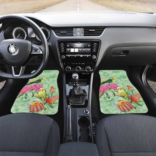Birds and Floral Aussie Budgerigars Car Mats Mint Opal - Aussie Hoodie