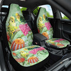 Birds and Floral Aussie Budgerigars Car Seat Cover Mint Opal - Aussie Hoodie