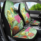 Birds and Floral Aussie Budgerigars Car Seat Cover Mint Opal - Aussie Hoodie