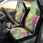 Birds and Floral Aussie Budgerigars Car Seat Cover Mint Opal - Aussie Hoodie