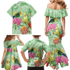 Birds and Floral Aussie Budgerigars Family Matching Mermaid Dress and Hawaiian Shirt Mint Opal - Aussie Hoodie