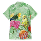 Birds and Floral Aussie Budgerigars Family Matching Mermaid Dress and Hawaiian Shirt Mint Opal - Aussie Hoodie