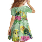 Birds and Floral Aussie Budgerigars Family Matching Tank Maxi Dress and Hawaiian Shirt Mint Opal - Aussie Hoodie