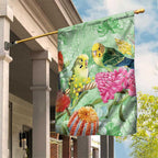 Birds and Floral Aussie Budgerigars Garden Flag Mint Opal - Aussie Hoodie