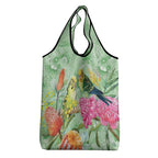 Birds and Floral Aussie Budgerigars Grocery Bag Mint Opal - Aussie Hoodie