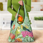 Birds and Floral Aussie Budgerigars Grocery Bag Mint Opal - Aussie Hoodie