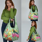 Birds and Floral Aussie Budgerigars Grocery Bag Mint Opal - Aussie Hoodie