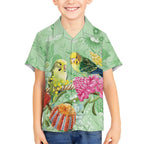 Birds and Floral Aussie Budgerigars Hawaiian Shirt Mint Opal - Aussie Hoodie