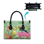 Birds and Floral Aussie Budgerigars Leather Bag Mint Opal - Aussie Hoodie