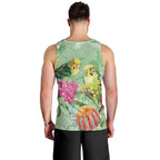 Birds and Floral Aussie Budgerigars Men Tank Top Mint Opal - Aussie Hoodie