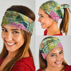 Birds and Floral Aussie Budgerigars Neck Gaiter Mint Opal - Aussie Hoodie