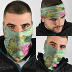 Birds and Floral Aussie Budgerigars Neck Gaiter Mint Opal - Aussie Hoodie
