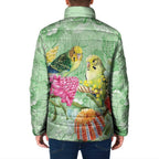 Birds and Floral Aussie Budgerigars Padded Jacket Mint Opal - Aussie Hoodie