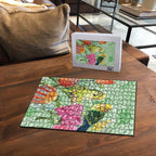 Birds and Floral Aussie Budgerigars Puzzle Mint Opal - Aussie Hoodie