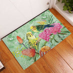 Birds and Floral Aussie Budgerigars Rubber Doormat Mint Opal - Aussie Hoodie