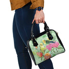 Birds and Floral Aussie Budgerigars Shoulder Handbag Mint Opal - Aussie Hoodie