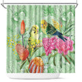 Birds and Floral Aussie Budgerigars Shower Curtain Mint Opal - Aussie Hoodie