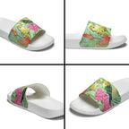 Birds and Floral Aussie Budgerigars Slide Sandals Mint Opal - Aussie Hoodie