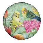 Birds and Floral Aussie Budgerigars Spare Tire Cover Mint Opal - Aussie Hoodie