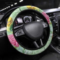 Birds and Floral Aussie Budgerigars Steering Wheel Cover Mint Opal - Aussie Hoodie
