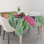 Birds and Floral Aussie Budgerigars Tablecloth Mint Opal - Aussie Hoodie